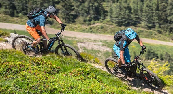 e-MTB on a trail